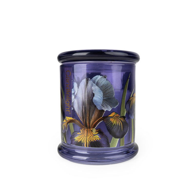 Plant / Floral Scented Jar Candle with Glass Holder