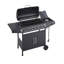 Barbecue au propane à 6 brûleurs avec brûleur latéral, station de barbecue extérieure en acier noir 59 000 BTU