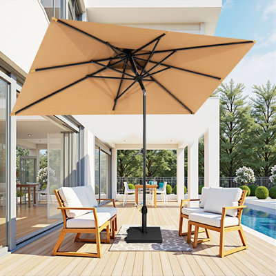 Parasol de marché avec base 116 po x 76 po