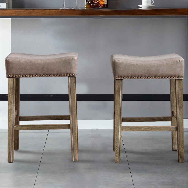 Tabouret de comptoir 26 po Cantrall, Bois, gris