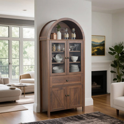 Mid-Century Modern Arched 6-Tier Display Cabinet by George Oliver