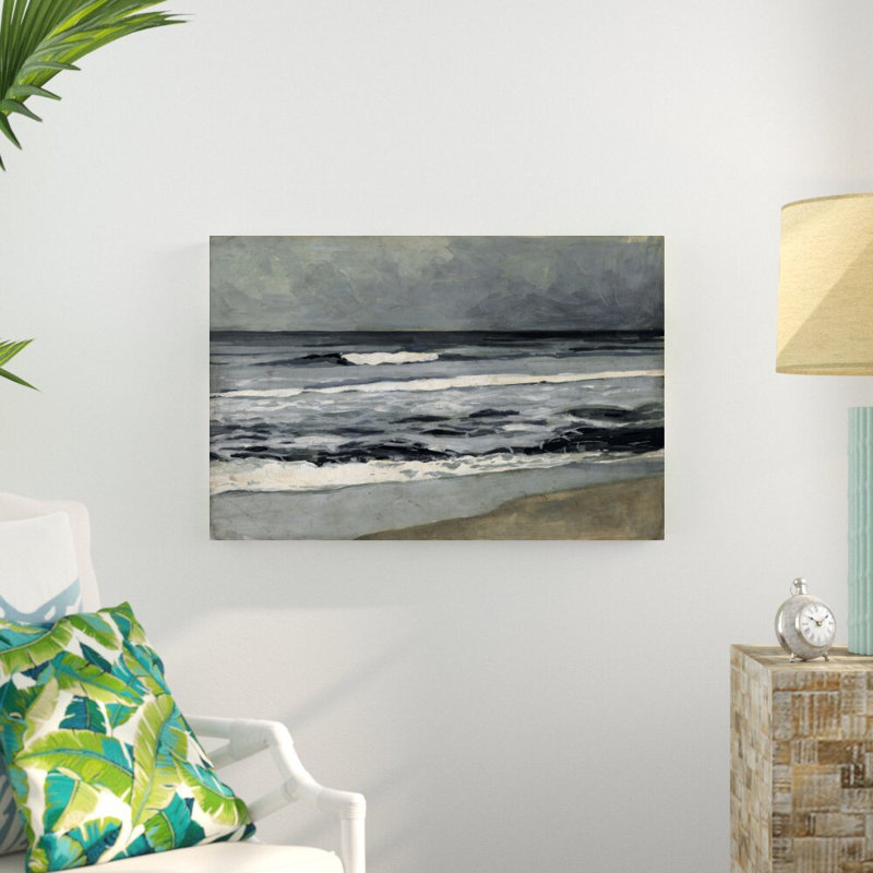 «Moody Sea II» par Victoria Barnes - peinture sur toile tendue, H 24 po x l 36 po