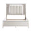 Grand lit moderne, blanc antique avec coussin de tête de lit à DEL pour la finition