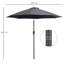 Poteet 2.7M Garden Parasol Umbrella Aluminium Frame-1416485956