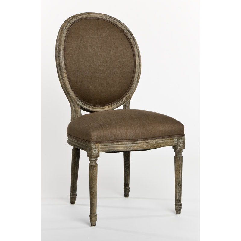 Arvidson Upholstered Dining Chair, Limed Gray Oak, Natural Linen