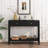 Narrow Wood Console Sofa Table With Drawers And Storage Shelf For Entryway, Hallway, Living Room, Black | Gift Idea