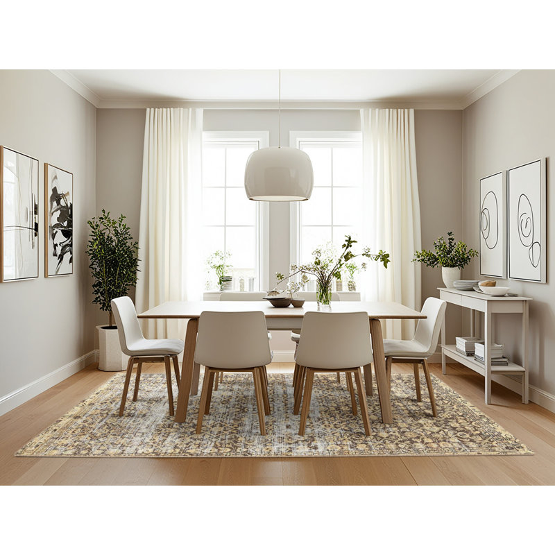 Tapis traditionnel brun / beige Kirkenes, Rectangle 7 pi x 10 pi