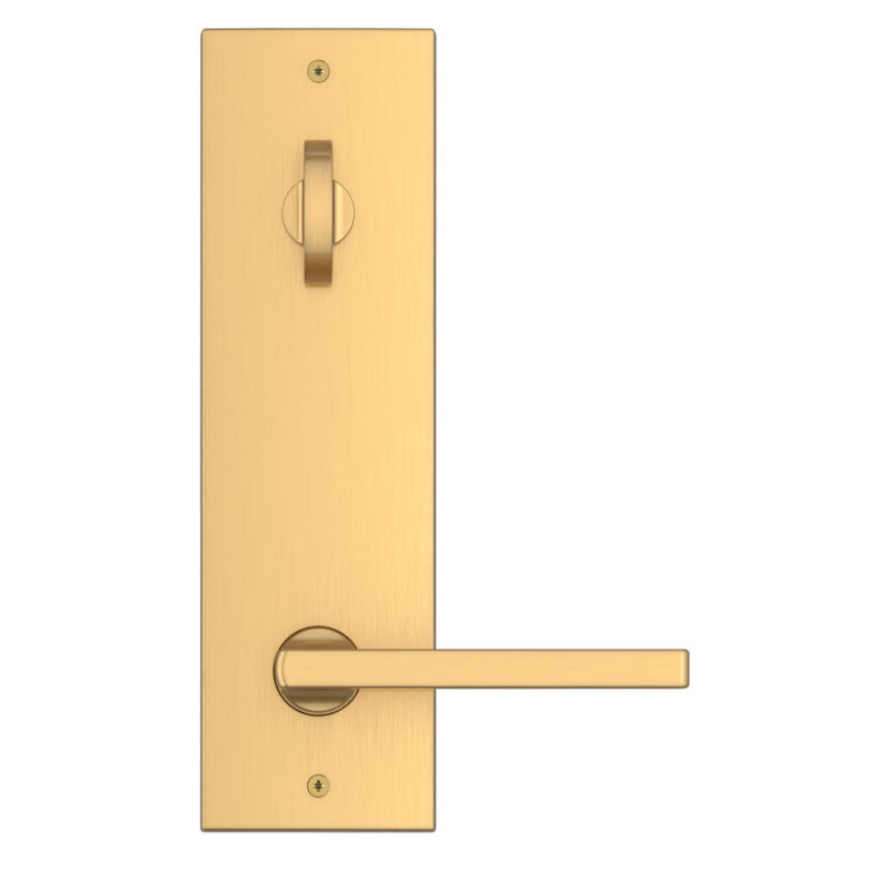 Santa Cruz Handleset, Square Lever, Satin Brass, 2.69" W x 2.41" D