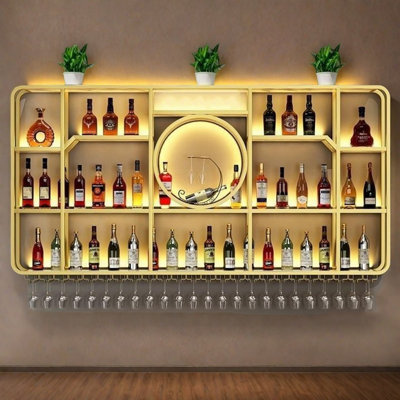Modern Simple Iron wall-mounted Wine Rack by HomeZenLiving