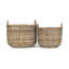Wicker 2 Piece Rattan Log Storage Basket Set