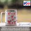 Tasse rétro en acier inoxydable avec couvercle 12 oz.