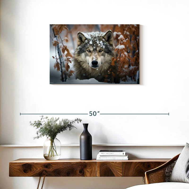 Brampt Gray Wolf In The Snow, 20" H x 30" W