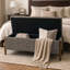 Banc de rangement rembourré 48 po avec pieds en bois massif 48 po-1883371494