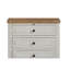 Table de chevet 3 tiroirs avec USB - Ciment et sable