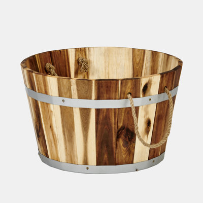 Randals Wood Barrel Planter