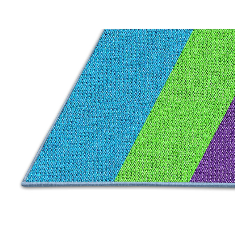 Tapis bleu/vert/mauve à motif Nässjö, Rectangle 5 pi x 7 pi