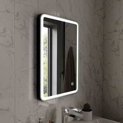 Rectangle LED Bathroom Mirror Fog Free Touch Sensor