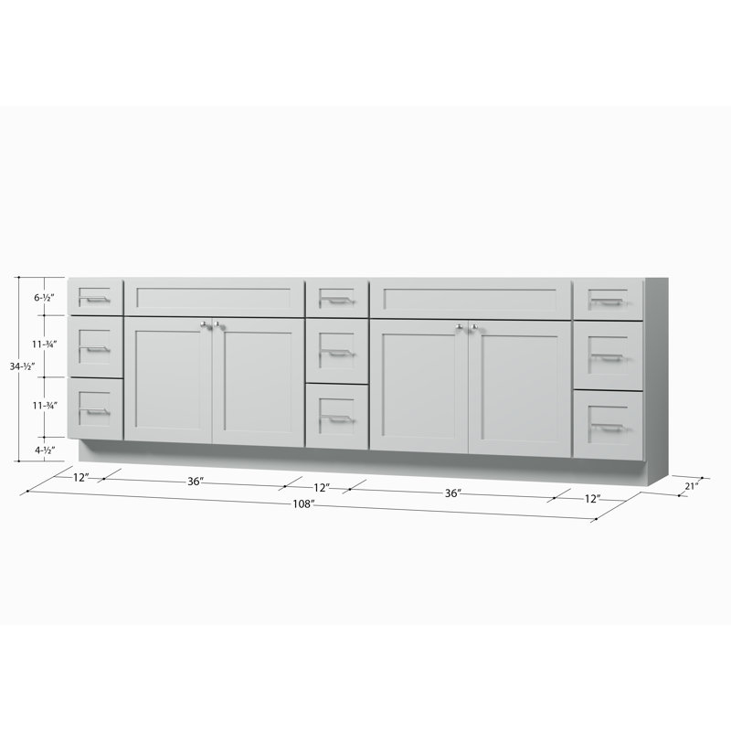 108 Base de meuble-lavabo double 108 seulement, Gris