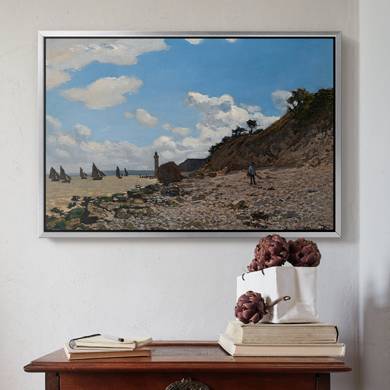 La plage à Honfleur, 1864 - Claude Monet, toile tendue avec châssis, 16 x 24, Argent