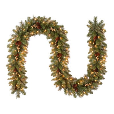 108" Pre-Lit Gold Pine Christmas Garland