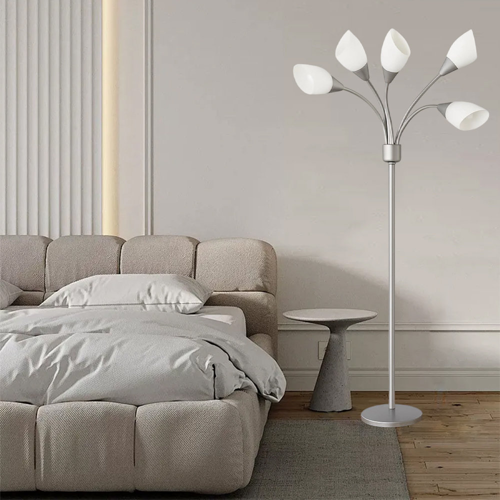 George Oliver 5-Light Floor Lamp, Multi-Head Standing Lamp With Acrylic ...