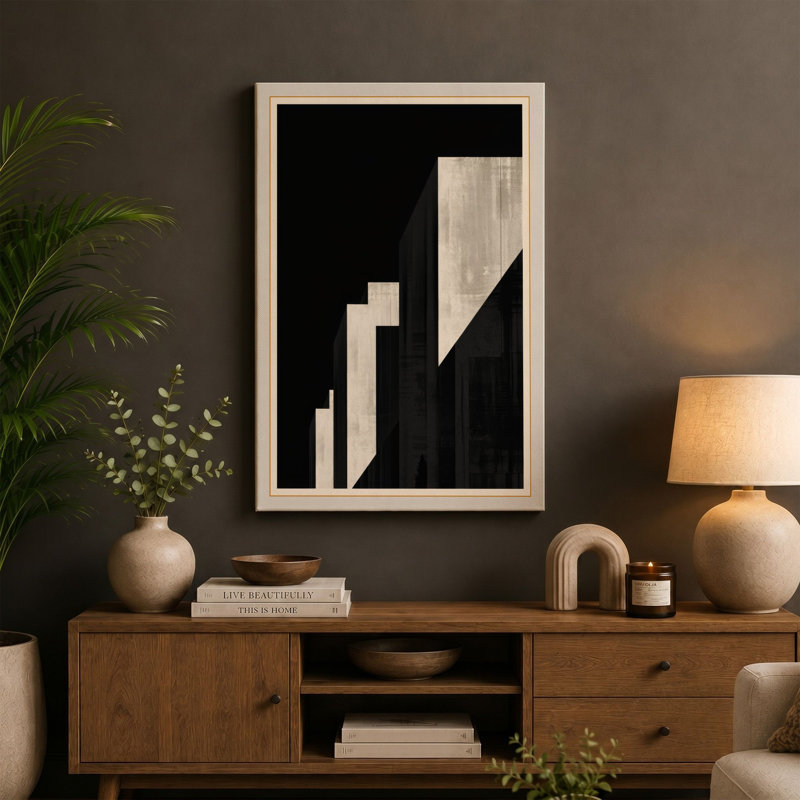 Urban Heights Industrial - Wrapped Canvas, 18x12 - 45.7 x 30.5 cm, Taupe Border