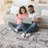 Runner Rug Synthetic Fiber Stain Resistant Non-Shedding Abstract Cream Brown Medium 2' x 8'