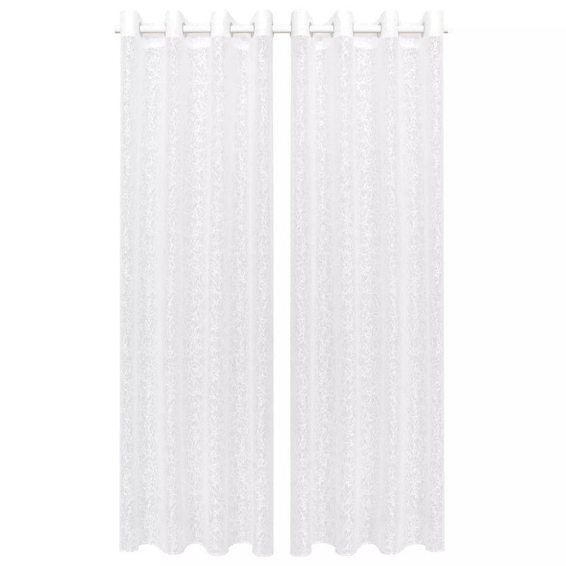 Dowell Semi Sheer Curtain, Width 140cm x Drop 245cm, Branches White