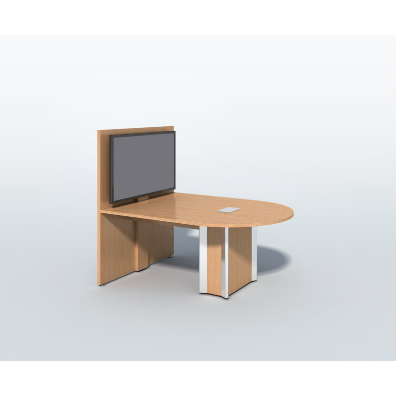 78'' Curved Conference Table and, Castle Oak