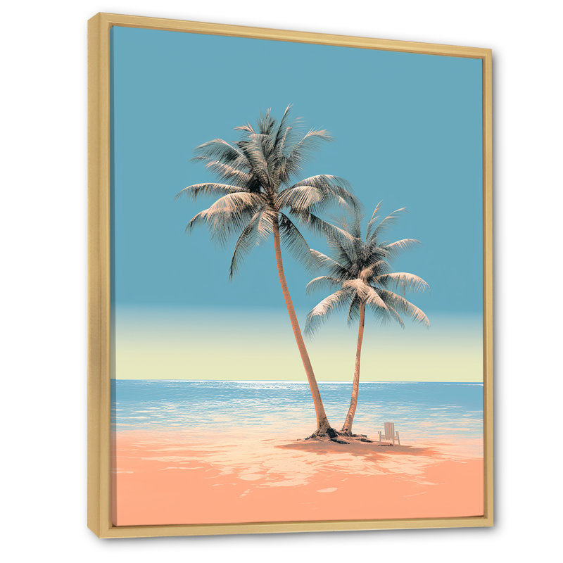 Deserte Island Pearl Paradise Serenity sur toile, Cadre naturel flottant, H 20 po x l 12 po x P 1 po