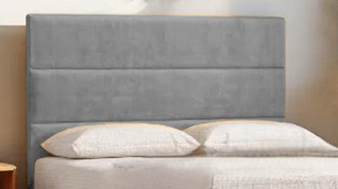 Upholstered Divan Bed, Small Double (4'), Silver