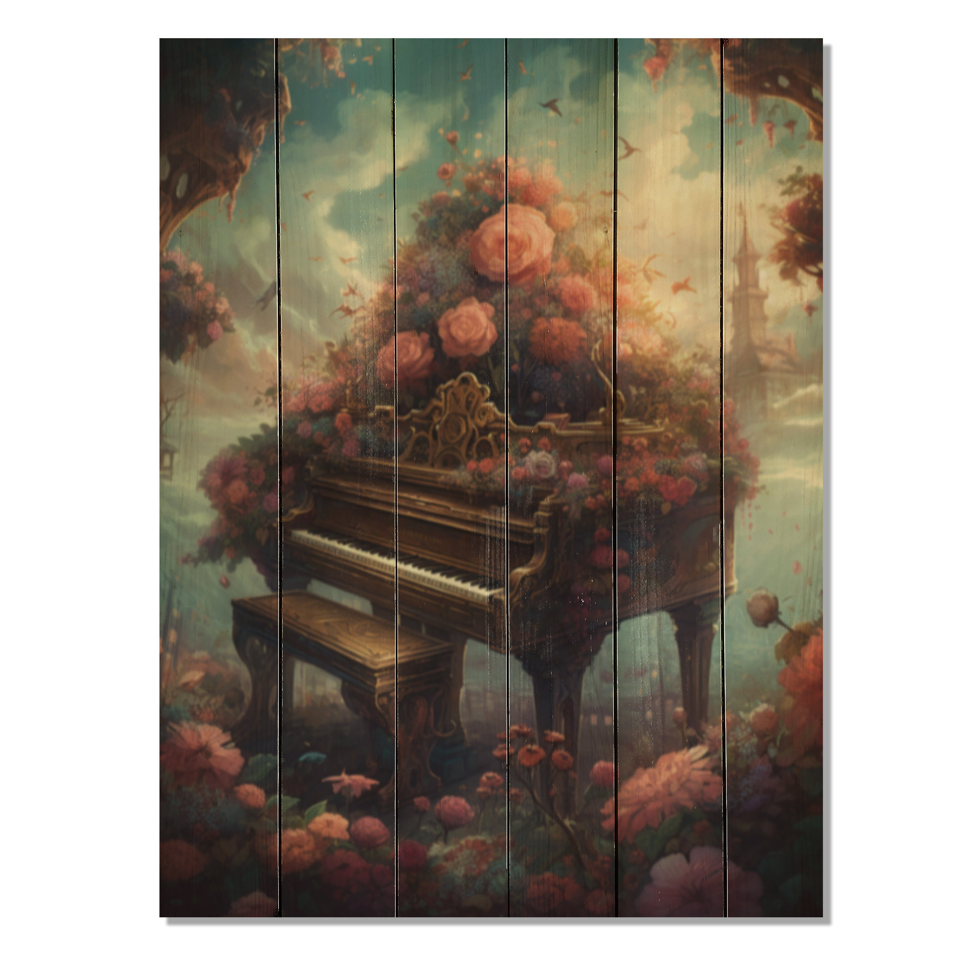 Red Barrel Studio® Floral Piano aRed Barrel Studio® Floral Piano a  