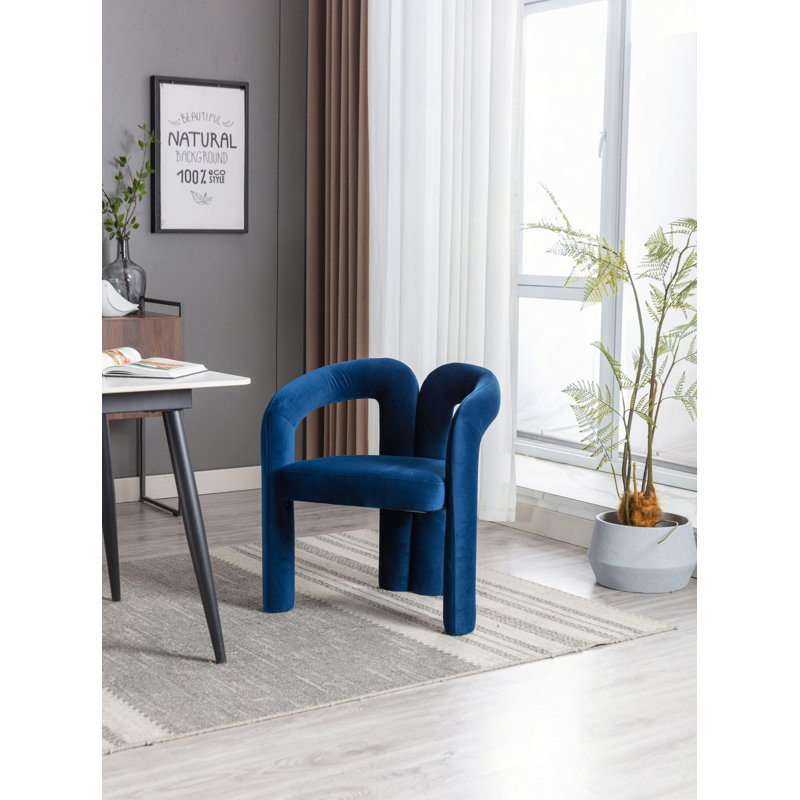 Ensemble de 2 fauteuils d'appoint / de salle à manger / de barils en tissu de velours de conception contemporaine (velours)