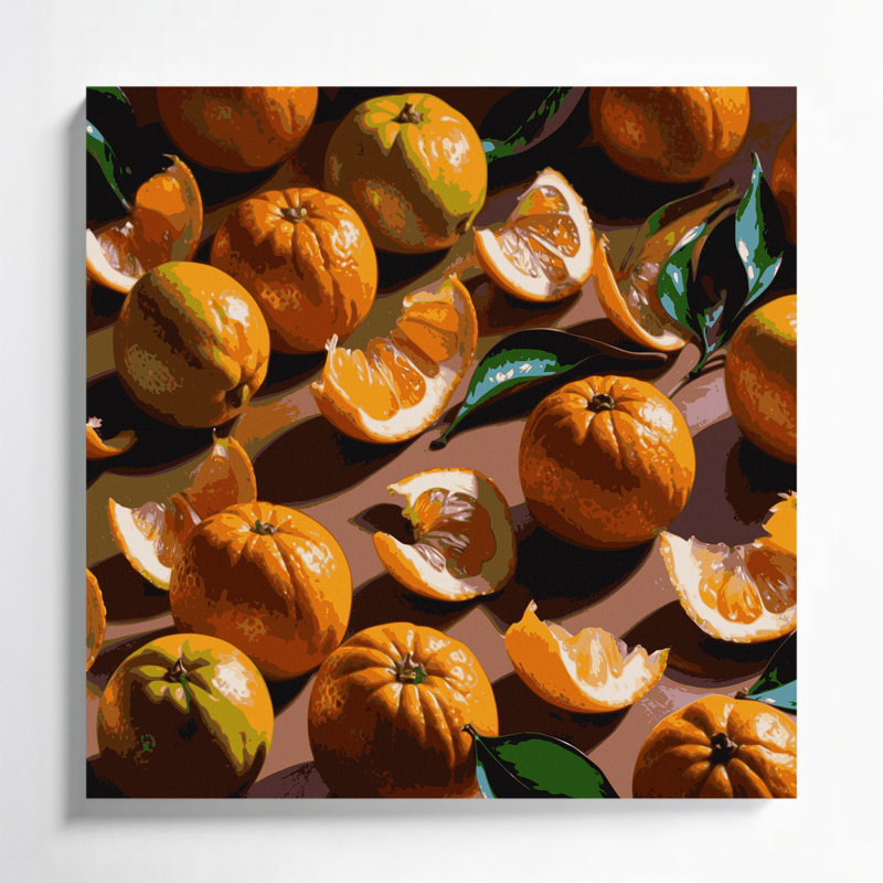 Fruit, clémentine brune, art mural sur toile, H 16 po x l 16 po