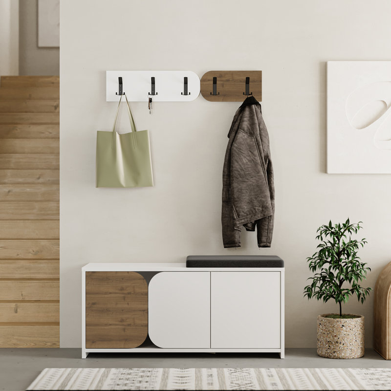 8 Pair Shoe Storage Cabinet, White/Hitit