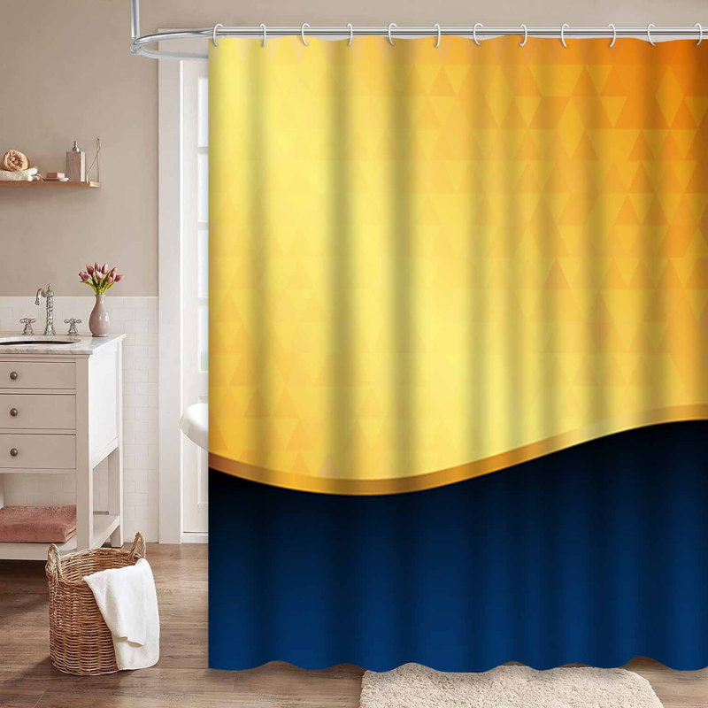 Rideau de douche triangulaire avec 12 crochets, 72" L x 84" W