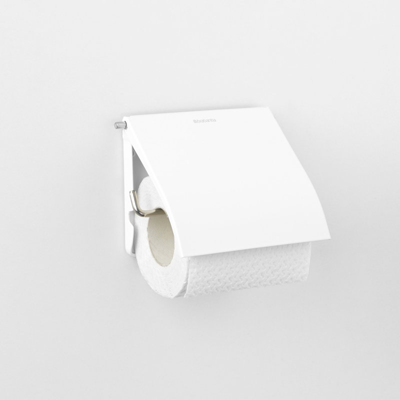 Brabantia Renew 3 Piece Bathroom Set - Toilet Brush Toilet Paper Holder and Toilet Roll Dispenser, White