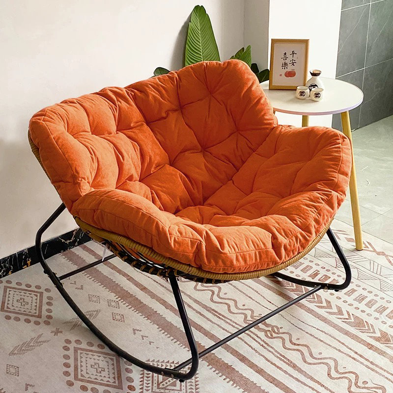 Chaise berçante en métal Afton, Orange