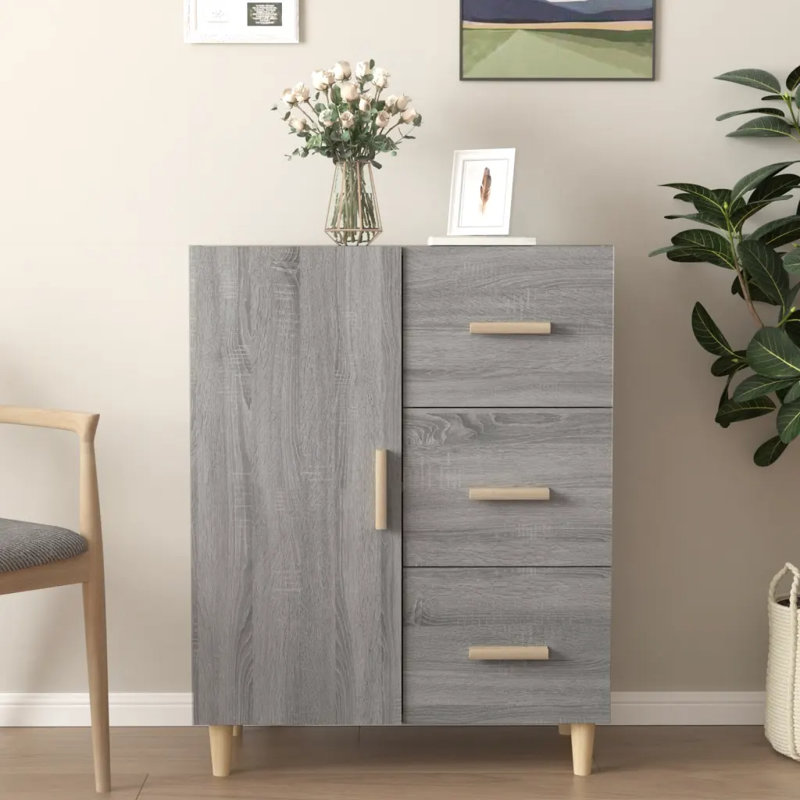 Hurty 69.5Cm Wide 3 Drawer Sideboard, Grey Sonoma