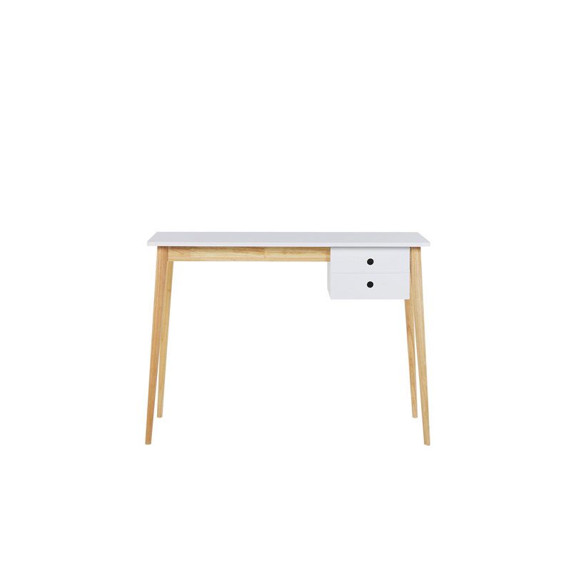 Ned Solid Wood Base Writing Desk, White