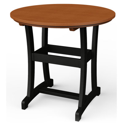 Stella Round Metal Outdoor Bar Table With Umbrella Hole , in. W in. D