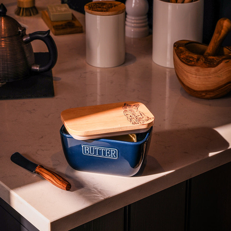 Ceramic Food Storage Container, Blue