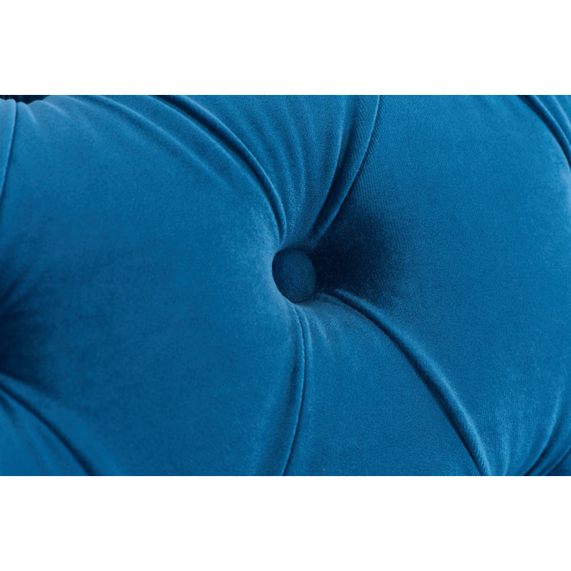 Benner Velvet Chesterfield Sofa, Blue