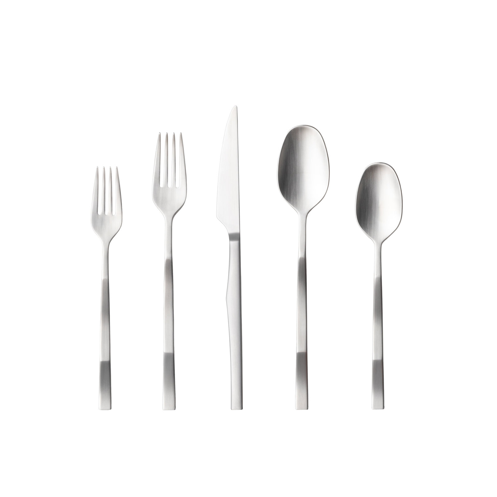 Ramo Flatware Set - Service for 1, Brushed Silver