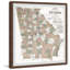 Carte topographique de la Géorgie II - cadre photo, impression sur papier-1947425446