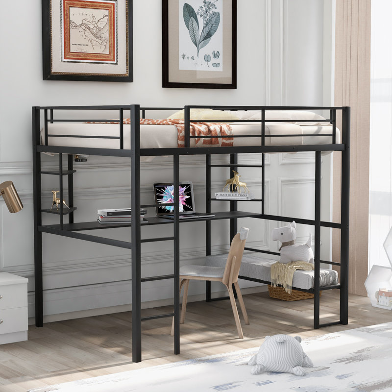 Lit plateforme double avec rangement