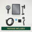 Adjustable 12" Rectangular High Pressure Dual Shower Head with 6-Spray Handheld Shower with Filter-110379265