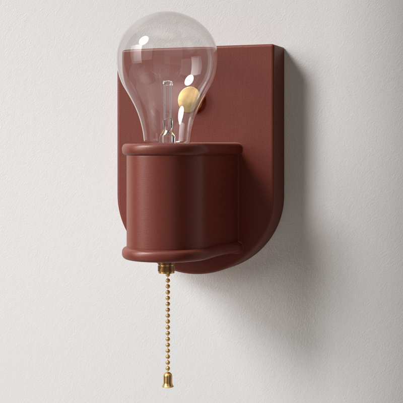 Amboise Ceramic Armed Sconce, Canyon Clay, Polished Brass