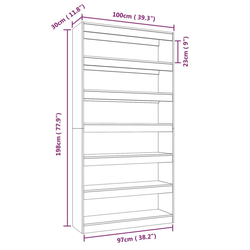 Book Cabinet Room Divider Display Book Rack Bookshelf Engineered Wood
