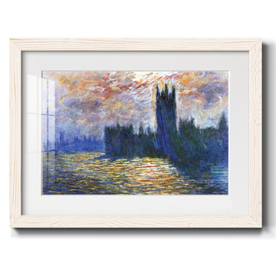 Maisons du Parlement, reflet de la Tamise, 1900 - art mural mat et encadré sous verre acrylique, grand salon